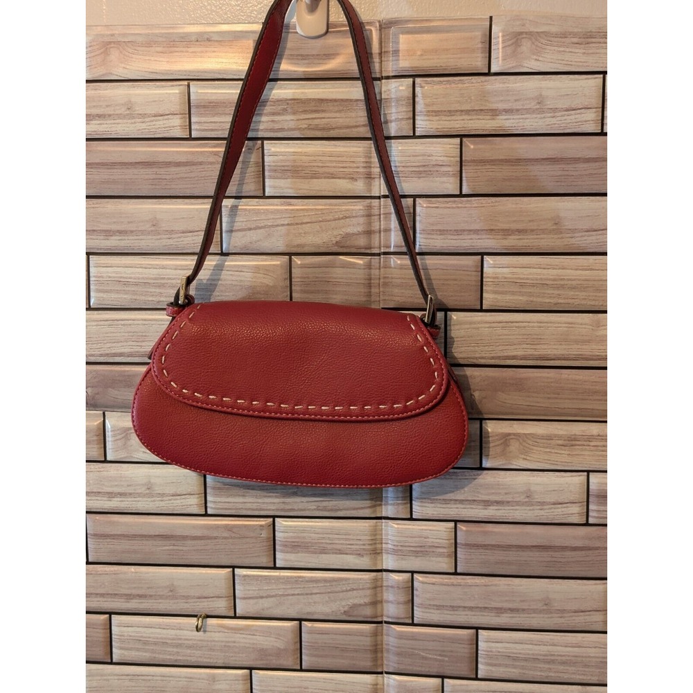 Liz Claiborne Handbag Leather Top Handle Small Burgundy Purse